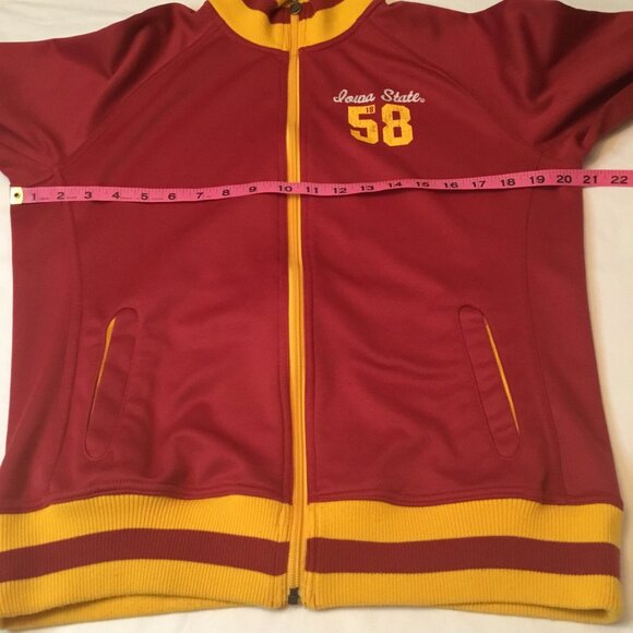 Burgundy and Yellow Zipper Front Jacket Nike Novelty Logo Iowa State 58 - Picture 5 of 7